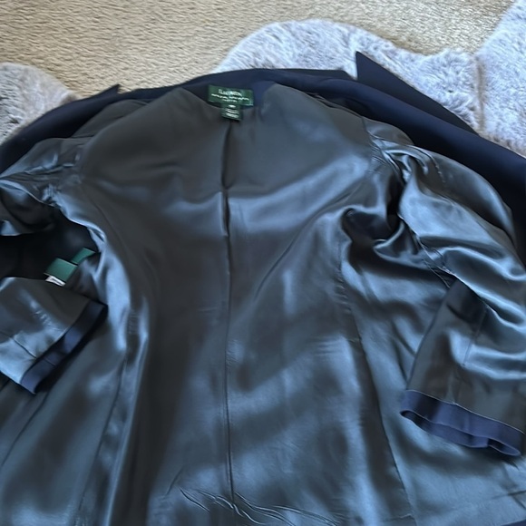 LRL CLASSIC RALPH LAUREN WOOL NAVY GOLD vintage BLAZER size 10 Petite - Picture 12 of 14